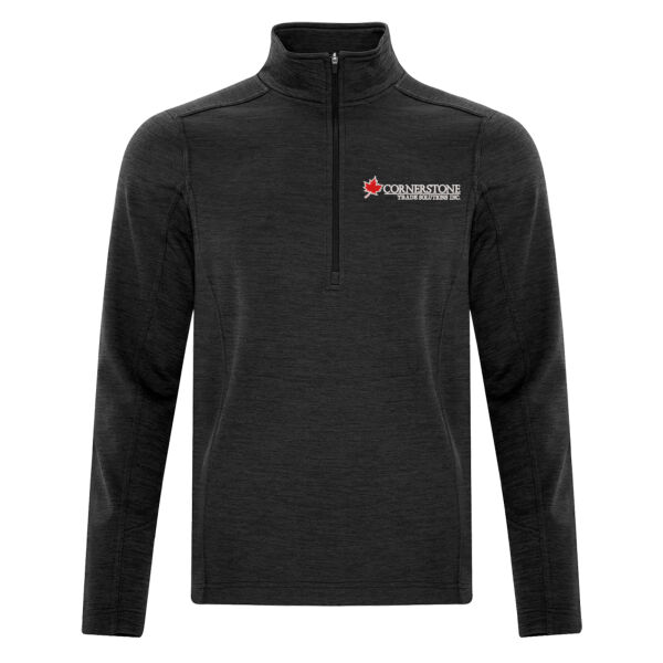Black 1/4 Zip Sweatshirt - ATC DYNAMIC HEATHER FLEECE 1/2 ZIP SWEATSHIRT Thumbnail